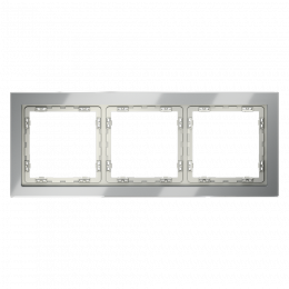 Рамка стеклянная VOLTUM S70 на 3 поста, (сталь, стекло) VLS110305