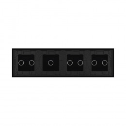 Панель для четырех сенсорных выключателей Livolo, 7 клавиш (2+2+1+2), цвет черный, стекло