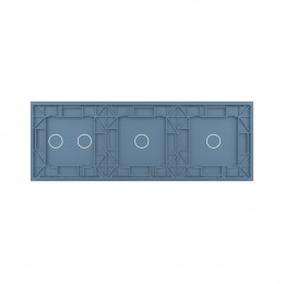 Панель для трех сенсорных выключателей Livolo, 4 клавиши (1+1+2), цвет синий, стекло