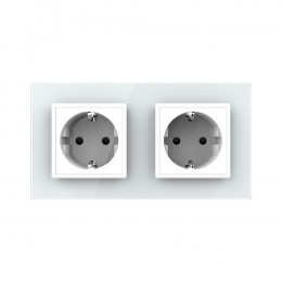 Розетка электрическая двойная 220В LIVOLO белая VL-C7C2EU-11