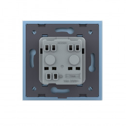 Розетка электрическая 16A Livolo, 1 пост, цвет синий