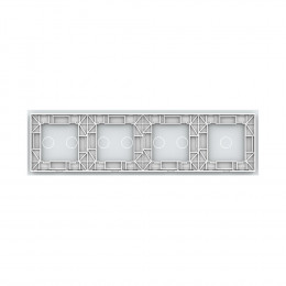 Панель для четырех сенсорных выключателей Livolo, 7 клавиш (1+2+2+2), цвет белый, стекло