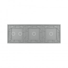 Панель тройная: 1 выключатель + 1 выключатель + 2 выключателя Серая