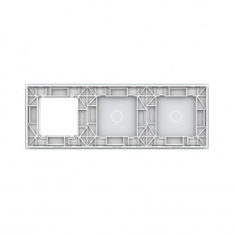 Панель тройная: 1 выключатель + 1 выключатель + 1 розетка Белая