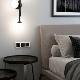 Рамка из поликарбоната на 3 поста Stream перламутровый