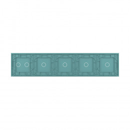 Панель для пяти сенсорных выключателей Livolo, 6 клавиш (1+1+1+1+2), цвет зеленый, стекло