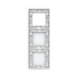 Панель вертикальная для двух сенсорных выключателей и розетки Livolo, 4 клавиши (2+2), цвет белый, стекло