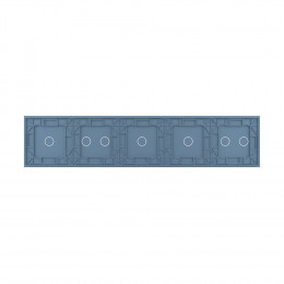 Панель для пяти сенсорных выключателей Livolo, 7 клавиш (2+1+1+2+1), цвет синий, стекло