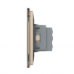 Розетка электрическая 220В LIVOLO золотая VL-C7C1EU-13