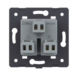 Розетка электрическая универсальная с заземлением защитными шторками 16A Livolo, цвет белый (механизм) аналог VL-C7-C1C-11 VL-FCT22 16A-2WP