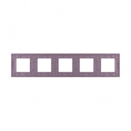 Рамка для розетки Livolo 5 постов, цвет розовый, стекло