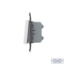 Одноклавишный перекрестный механический выключатель Livolo, цвет серый (механизм), VL-C7-K1SS-15