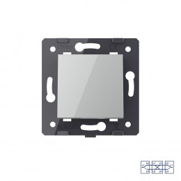 Одноклавишный перекрестный механический выключатель Livolo, цвет серый (механизм), VL-C7-K1SS-15