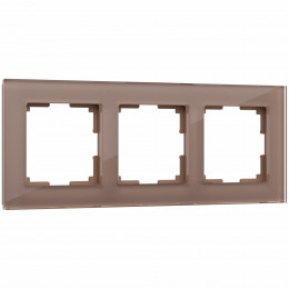 Рамка из стекла на 3 поста Favorit латте