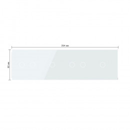 Панель для четырех сенсорных выключателей Livolo, 6 клавиш (2+1+2+1), цвет белый, стекло