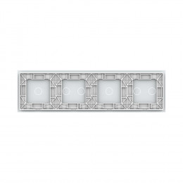 Панель для четырех сенсорных выключателей Livolo, 6 клавиш (2+1+2+1), цвет белый, стекло