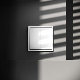 Выключатель с самовозвратом встраиваемый VOLTUM S70 двухклавишный (белый глянцевый) VLS020601