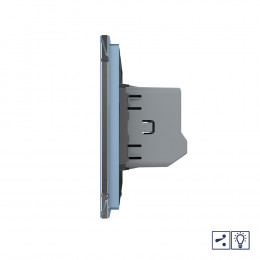 Одноклавишный проходной/перекрестный сенсорный диммер Livolo, 1 пост, цвет синий