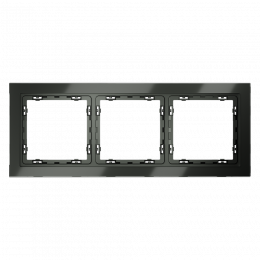 Рамка стеклянная VOLTUM S70 на 3 поста, (титан, стекло) VLS110306