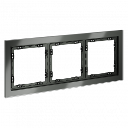 Рамка стеклянная VOLTUM S70 на 3 поста, (титан, стекло) VLS110306