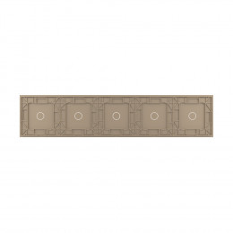 Панель для пяти однолинейных выключателей: 1 + 1 + 1 + 1 + 1 Золотая