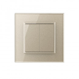 Двухклавишный механический выключатель Livolo, 1 пост, цвет шампань