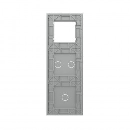 Панель вертикальная для двух сенсорных выключателей и розетки Livolo, 3 клавиши (1+2), цвет серый, стекло
