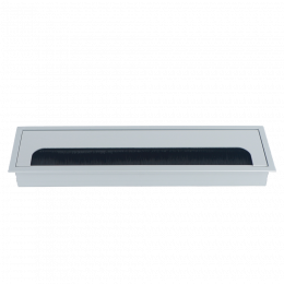 Кабельный громмет (лючок) в стол, 280*80мм, цвет: серебро DCGR28080S