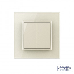 Двухклавишный перекрестный механический выключатель Livolo, 1 пост, цвет жемчужный
