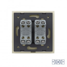 Двухклавишный перекрестный механический выключатель Livolo, 1 пост, цвет жемчужный