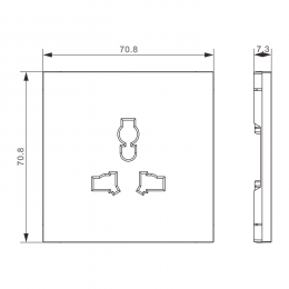 Накладка для розетки мультистандарт, со шторками 16A 250 В~, матовый белый, серия S08 DS11633
