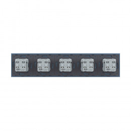 Розетка электрическая 16A Livolo, 5 постов, цвет синий