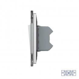 Двухклавишный перекрестный механический выключатель Livolo, 1 пост, цвет серый