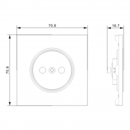 Накладка для розетки без заземления, со шторками 16A 250 В~, глянцевый белый, серия S08 DS21603