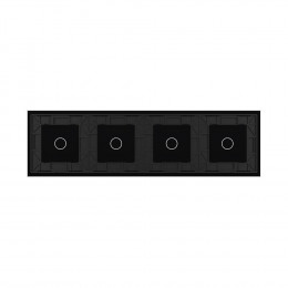 Панель для четырех однолинейных выключателей: 1 + 1 + 1 + 1 Черная