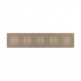 Панель для пяти сенсорных выключателей Livolo, 9 клавиш (1+2+2+2+2), цвет золотой, стекло