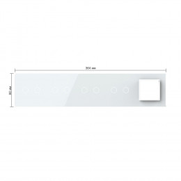 Панель для 4-х сенсорных выключателей и розетки Livolo, 8 клавиш (2+2+2+2), цвет белый, стекло