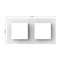 Рамка для розетки Livolo 2 поста, цвет белый, стекло