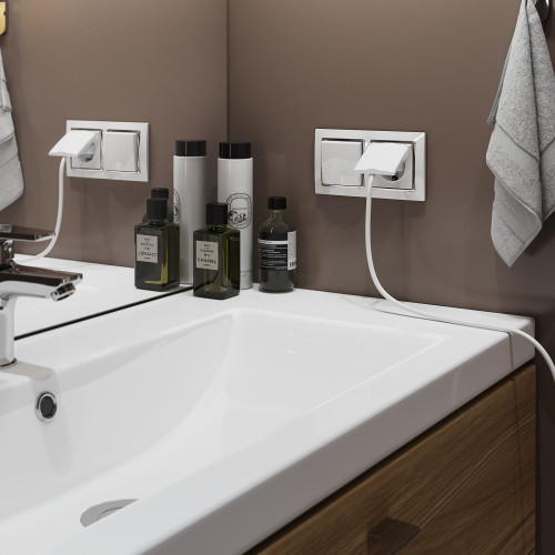 Купить Рамка из поликарбоната на 2 поста Snabb белый/хром в rum24.ru фото: 2