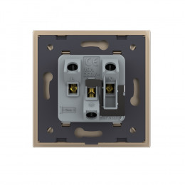 Розетка электрическая универсальная 16A Livolo, 1 пост, цвет золотой
