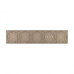 Панель для пяти сенсорных выключателей Livolo, 6 клавиш (1+2+1+1+1), цвет золотой, стекло