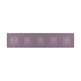 Панель для пяти сенсорных выключателей Livolo, 6 клавиш (1+1+1+1+2), цвет розовый, стекло