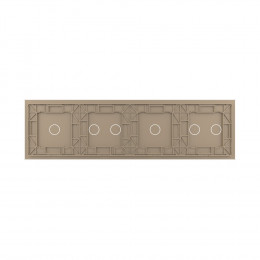 Панель для четырех сенсорных выключателей Livolo, 6 клавиш (2+1+2+1), цвет золотой, стекло