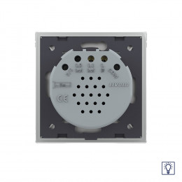 Одноклавишный сенсорный диммер Livolo Quadro, 1 пост, цвет серый