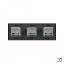 Сенсорный выключатель Livolo с функцией радиоуправления, 3 клавиши (1-1-1), 3 поста, цвет черный