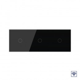 Сенсорный выключатель Livolo с функцией радиоуправления, 3 клавиши (1-1-1), 3 поста, цвет черный