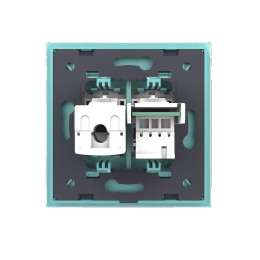 Розетка телефонная RJ-11 кат.3 и интернет RJ-45 кат.6 Livolo, 1 пост, цвет зеленый