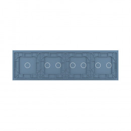 Панель для четырех сенсорных выключателей Livolo, 7 клавиш (2+2+2+1), цвет синий, стекло