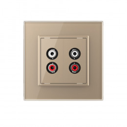 Розетка мультимедийная двойная AUDIO RCA LIVOLO золотая VL-C792AD-13