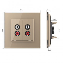 Розетка мультимедийная двойная AUDIO RCA LIVOLO золотая VL-C792AD-13
